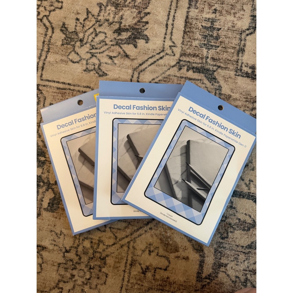3 Pack Decal Fashion Skin for 6.8 Kindle Paperwhite Gen 11 Blue Gingham Vinyl
